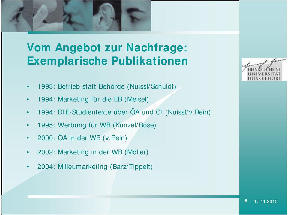 und CI (Nuissl/v.Rein) 1995: Werbung für WB (Künzel/Böse) 2000: ÖA in der WB (v.