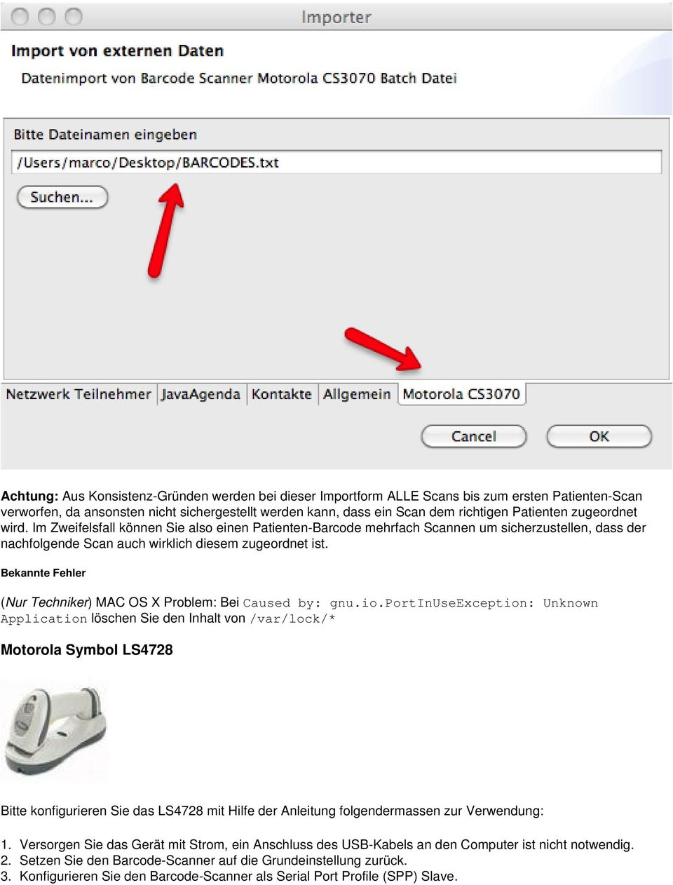 Bekannte Fehler (Nur Techniker) MAC OS X Problem: Bei Caused by: gnu.io.