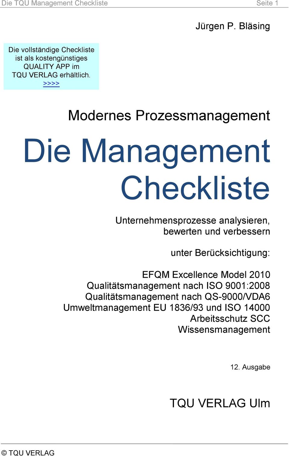 >>>> Modernes Prozessmanagement Die Management Checkliste Unternehmensprozesse analysieren, bewerten und verbessern unter