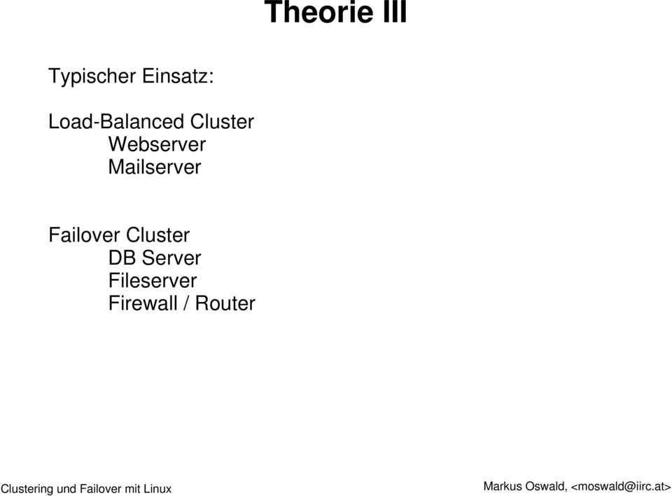 Mailserver Failover Cluster DB