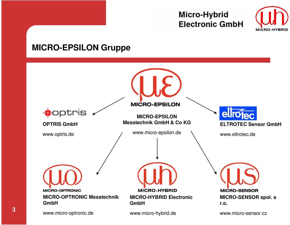 de 3 MICRO-OPTRONIC Messtechnik GmbH www.micro-optronic.