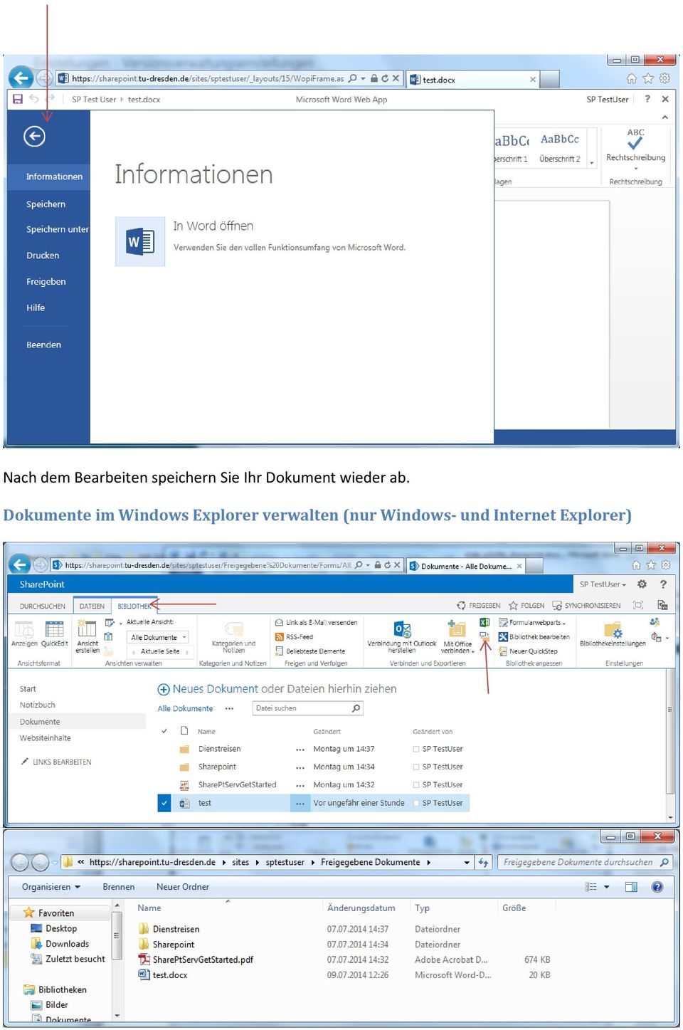 Dokumente im Windows Explorer