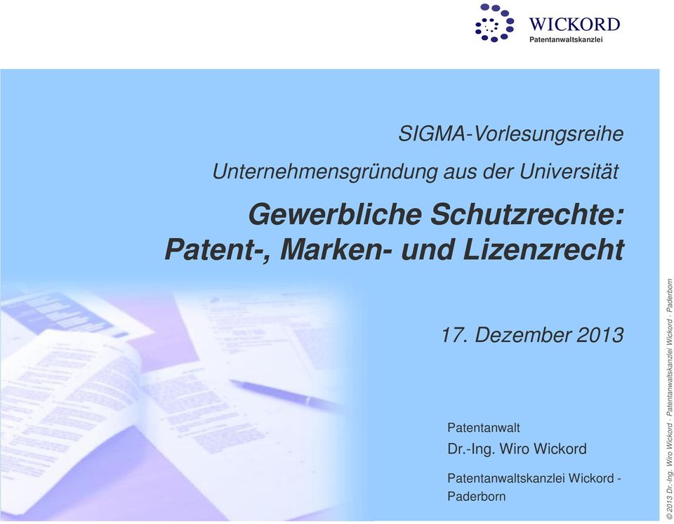 Patent-, Marken- und Lizenzrecht 17.