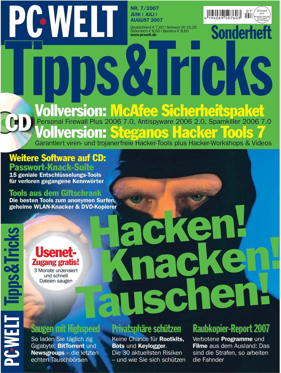 WLAN-Knacker & DVD-Kopierer Tipps&Tricks Vollversion: McAfee Sicherheitspaket Personal Firewall Plus 2006 7.0, Antispyware 2006 2.0, Spamkiller 2006 7.