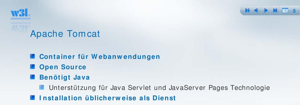 Unterstützung für Java Servlet und