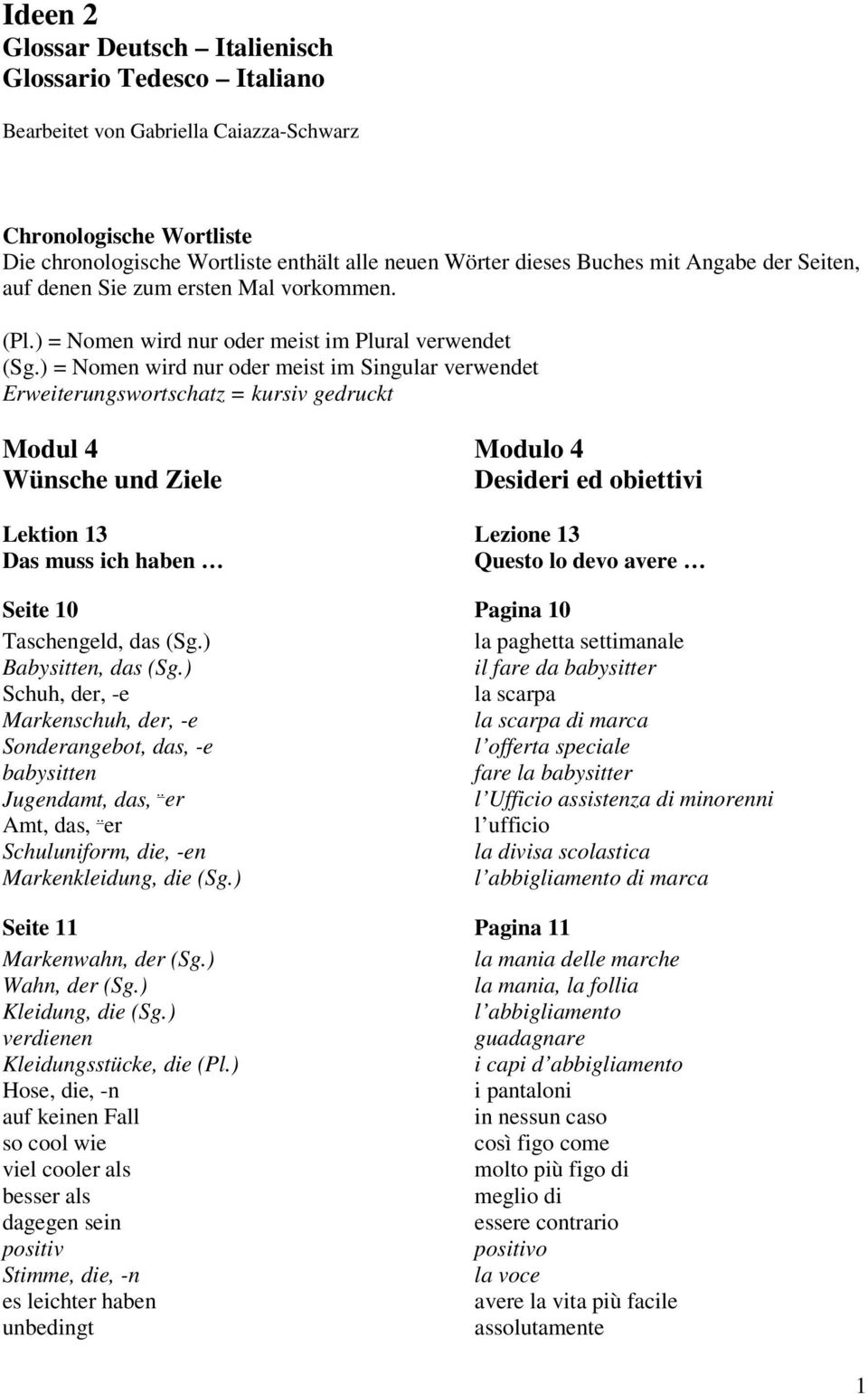 Ideen 2 Glossar Deutsch Italienisch Glossario Tedesco Italiano Pdf Kostenfreier Download