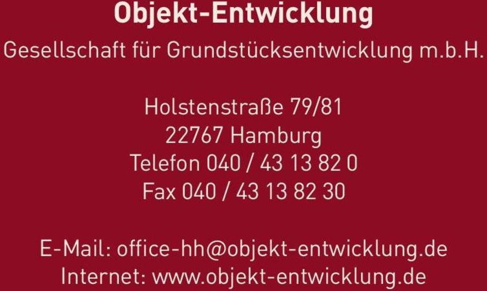 Holstenstraße 79/81 22767 Hamburg Telefon 040 / 43 13