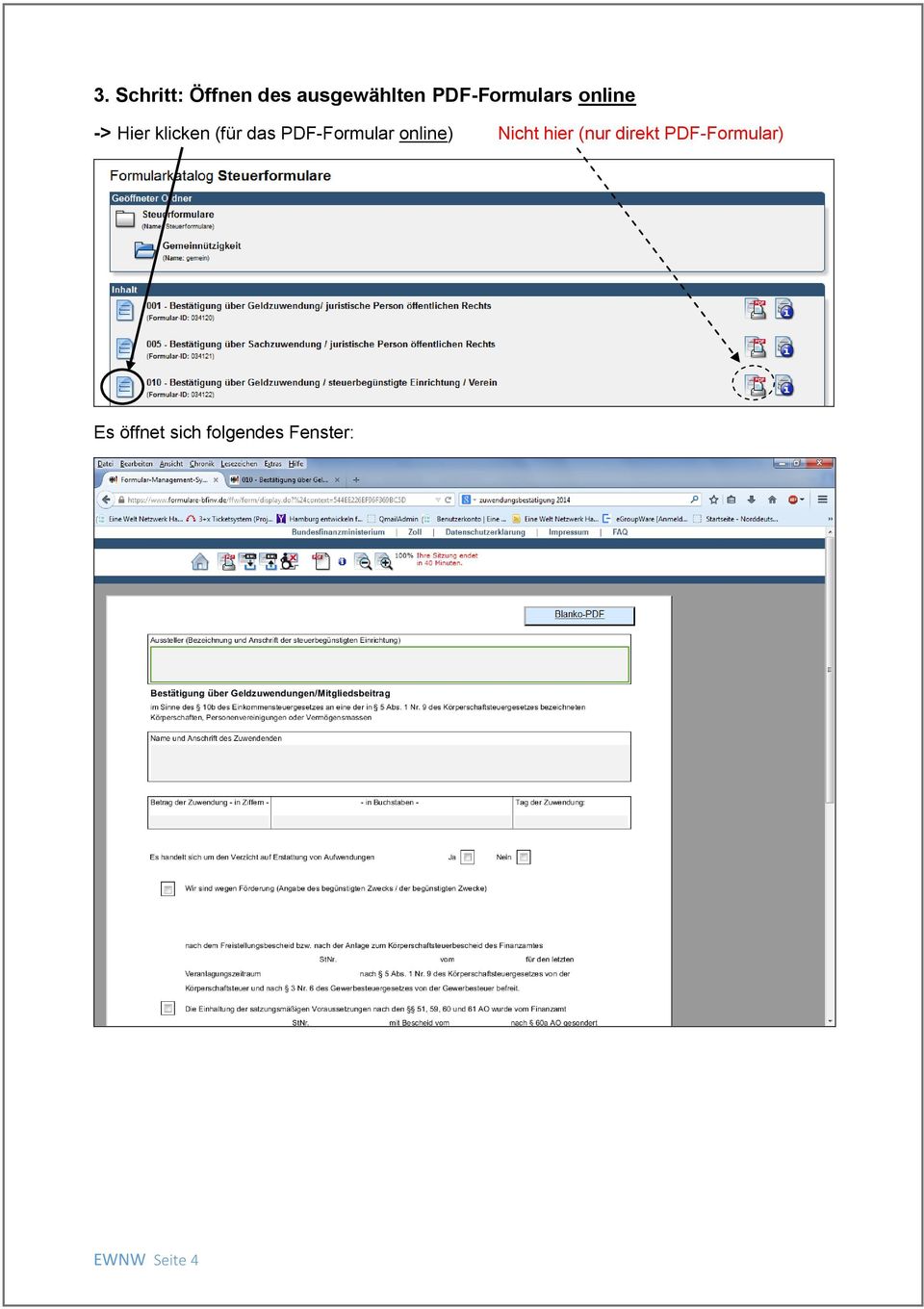 PDF-Formular online) Nicht hier (nur direkt