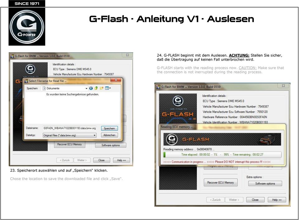 G-FLASH starts with the reading process now.