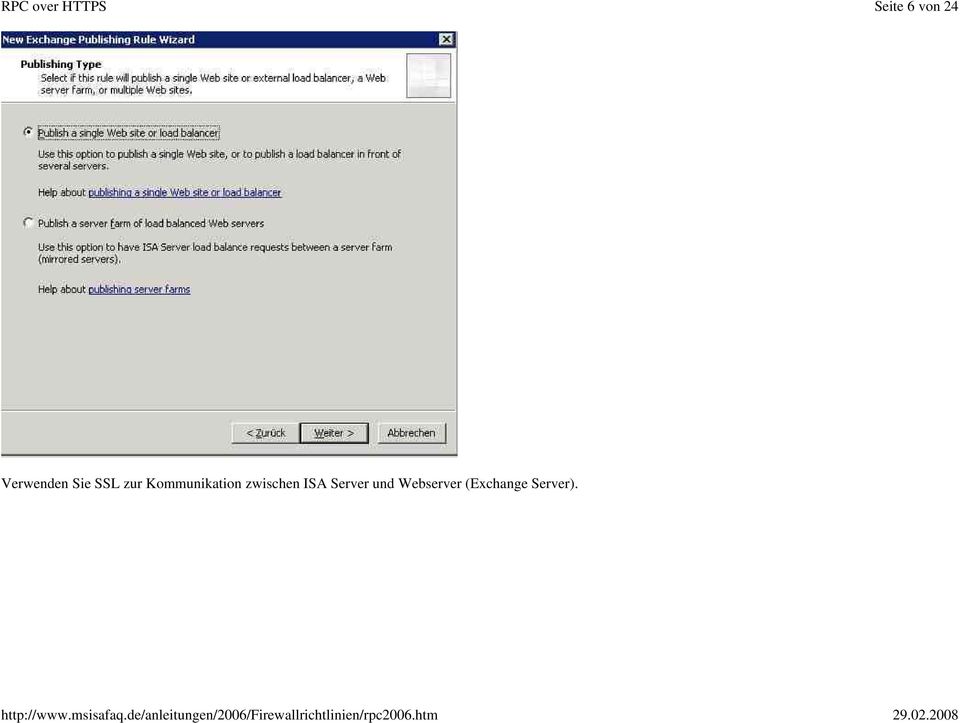 zwischen ISA Server und