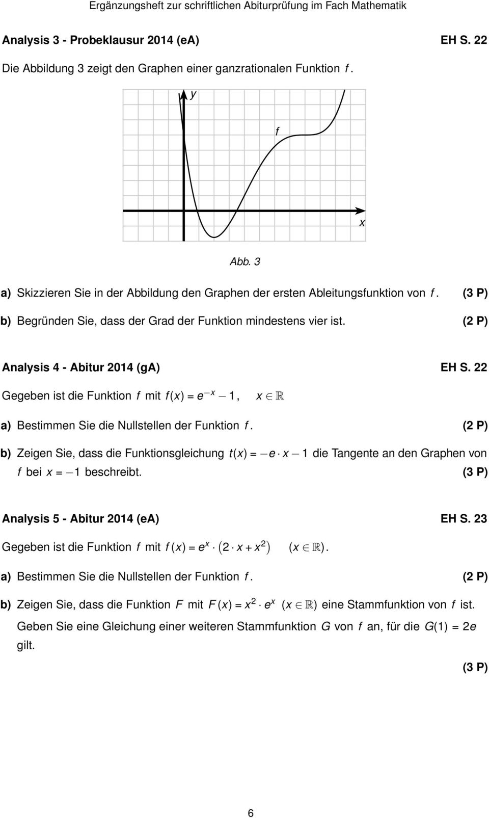 22 Gegeben ist die Funktion f mit f (x) = e x 1, x R a) Bestimmen Sie die Nullstellen der Funktion f.