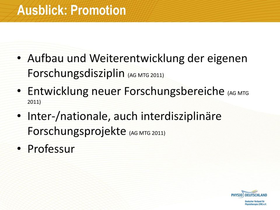 neuer Forschungsbereiche (AG MTG 2011) Inter-/nationale,