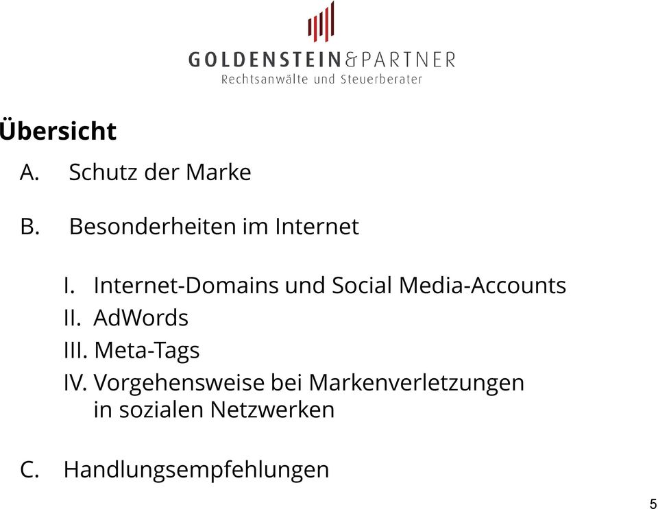 Internet-Domains und Social Media-Accounts II.