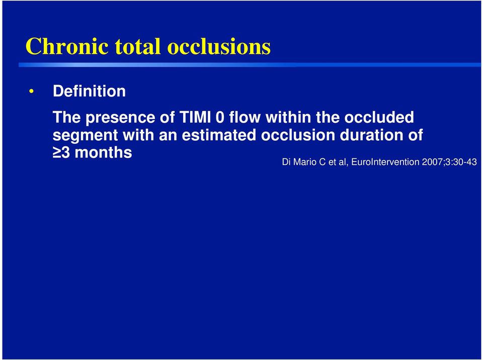 segment with an estimated occlusion duration