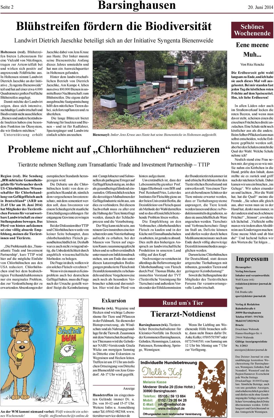 In Holtensen nimmt Landwirt Dietrich Jaeschke an der Initiative Syngenta Bienenweide teil und hat auf einer etwa 4.000 Quadratmeter großen Freifläche Blühstreifen angelegt.