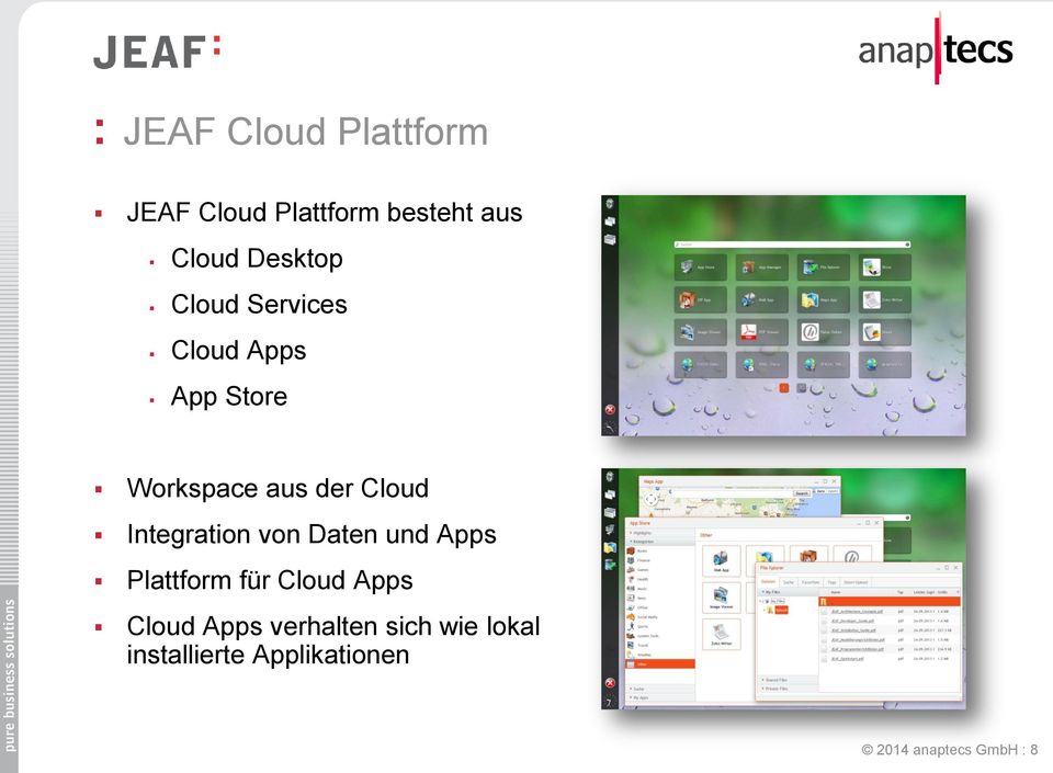 Integration von Daten und Apps Plattform für Cloud Apps Cloud Apps