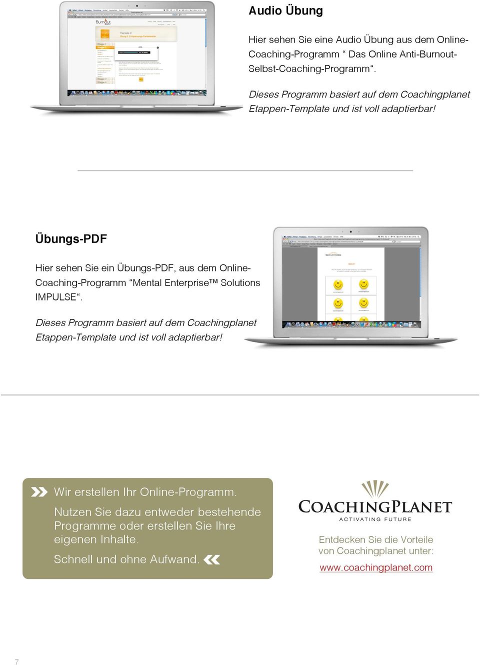 Übungs-PDF Hier sehen Sie ein Übungs-PDF, aus dem Online- Coaching-Programm Mental Enterprise Solutions IMPULSE.