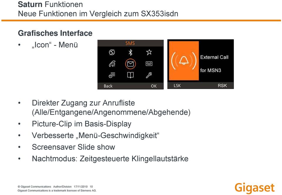 Verbesserte Menü-Geschwindigkeit Screensaver Slide show Nachtmodus: