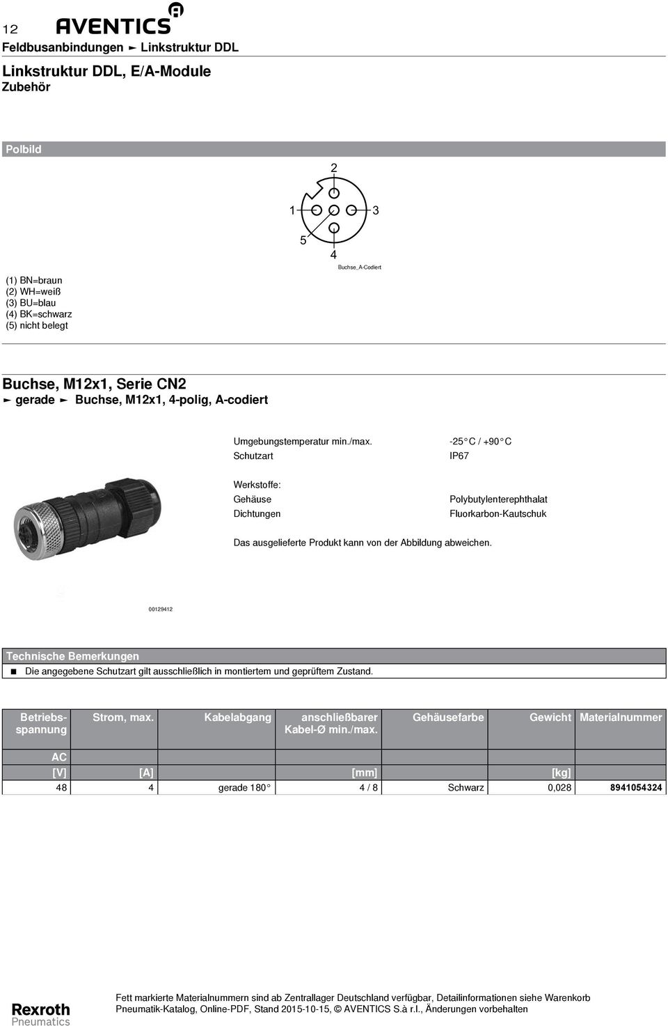 ausgelieferte Produkt kann von der Abbildung abweichen. 00129412 Die angegebene gilt ausschließlich in montiertem und geprüftem Zustand.