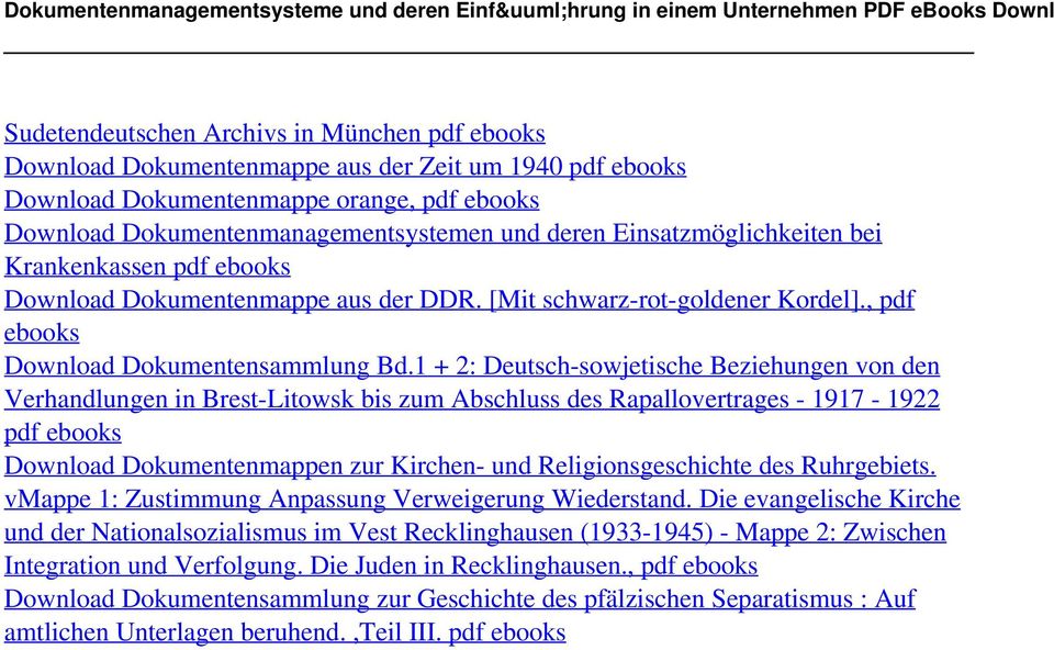 Download Dokumentenmappe orange, pdf ebooks Download Dokumentenmanagementsystemen und deren Einsatzmöglichkeiten bei Krankenkassen pdf ebooks Download Dokumentenmappe aus der DDR.