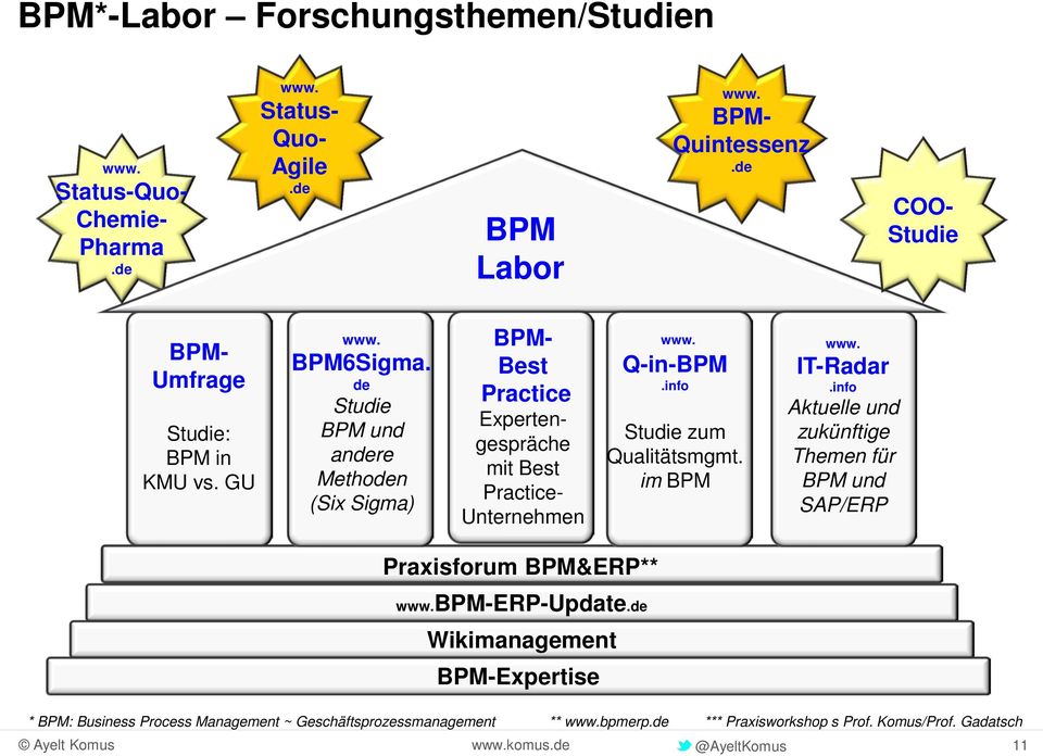 de Studie BPM und andere Methoden (Six Sigma) BPM- Best Practice Expertengespräche mit Best Practice- Unternehmen www. Q-in-BPM.info Studie zum Qualitätsmgmt.