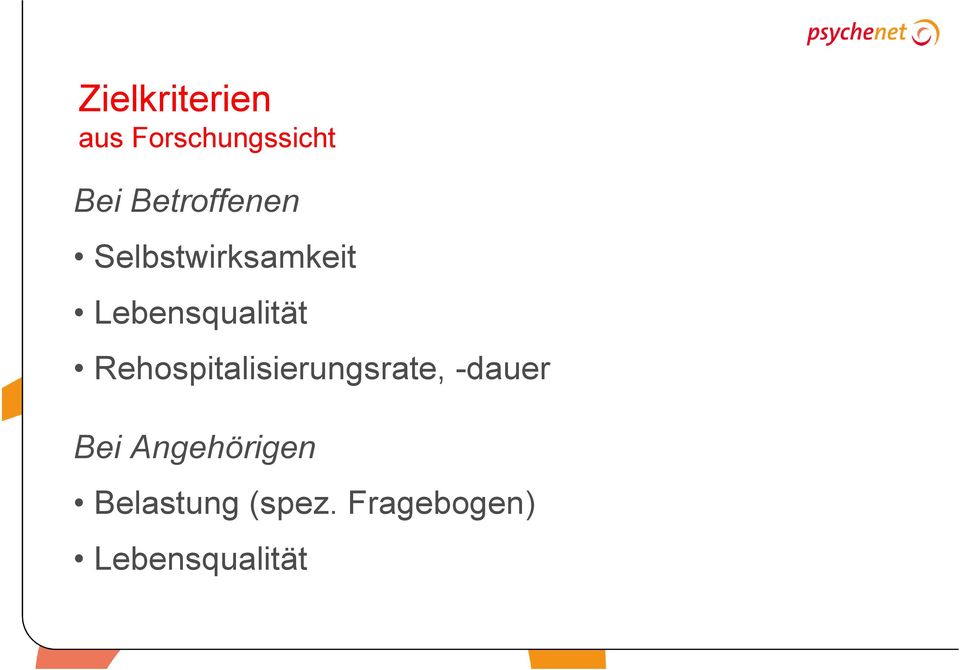 Lebensqualität Rehospitalisierungsrate,