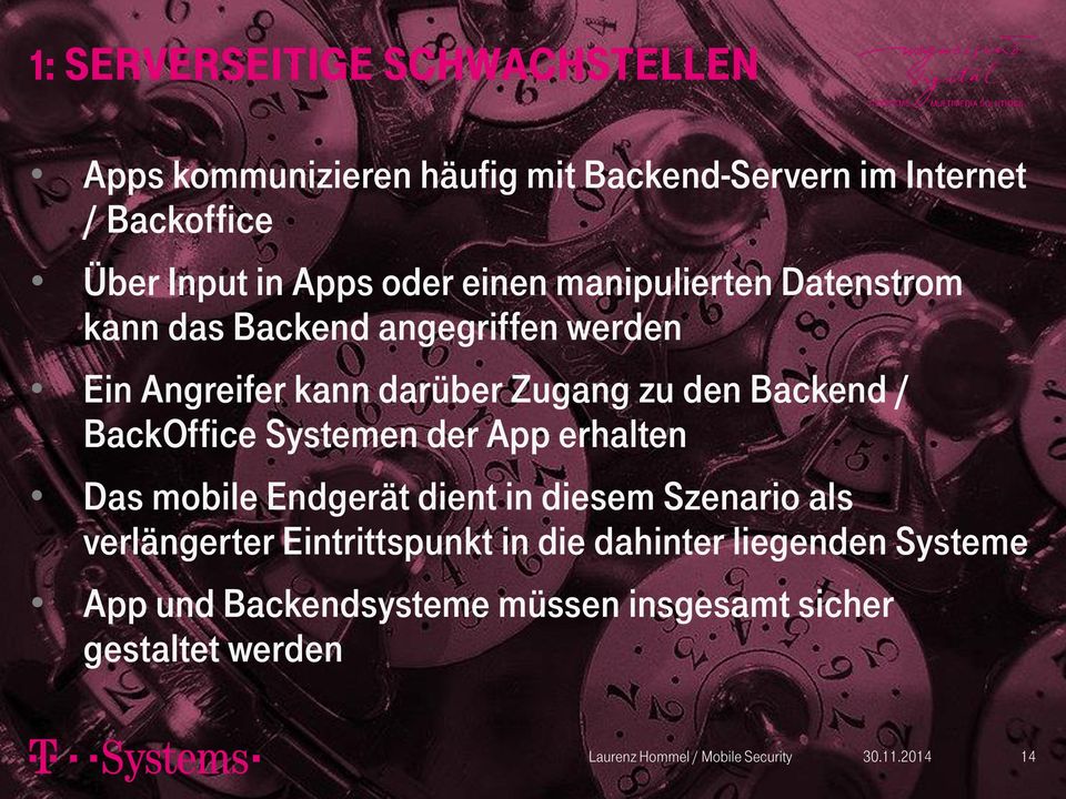 zu den Backend / BackOffice Systemen der App erhalten Das mobile Endgerät dient in diesem Szenario als