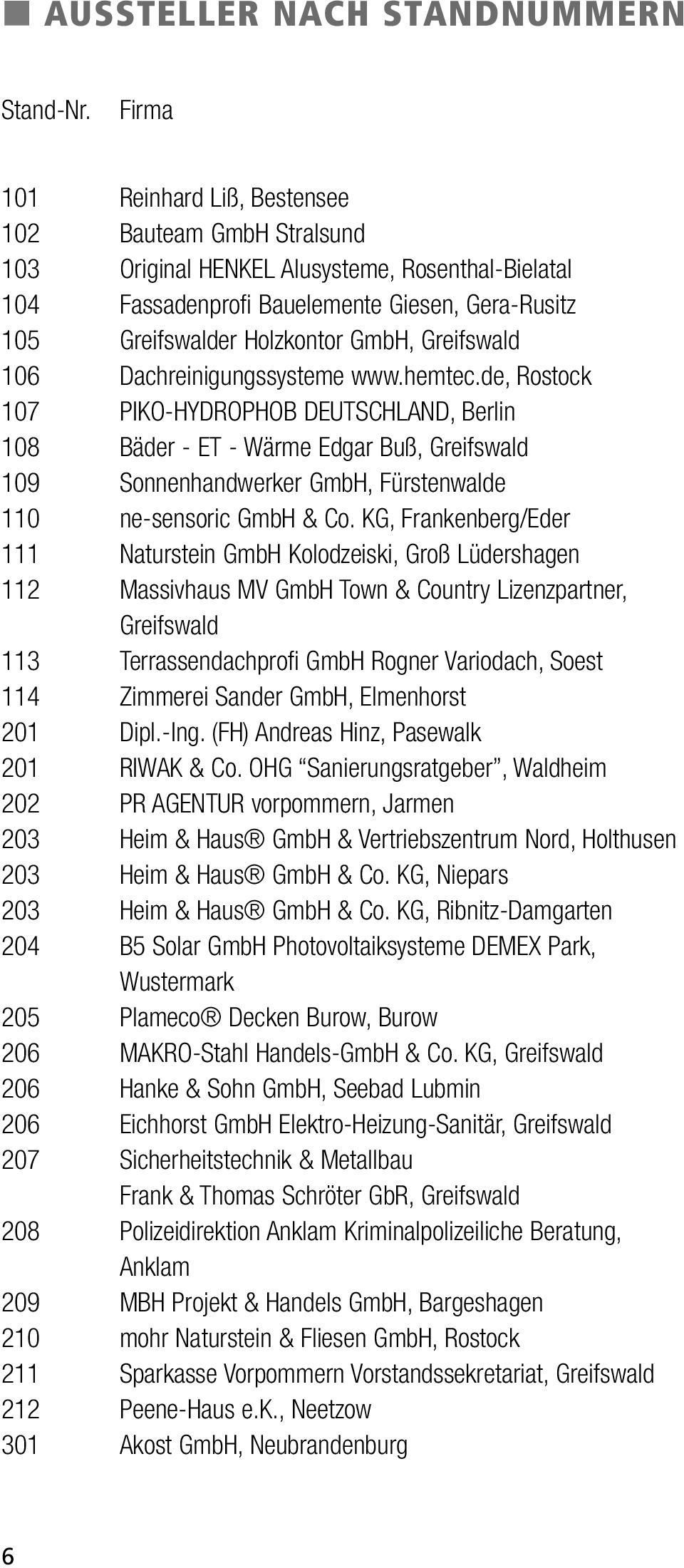 Greifswald 106 Dachreinigungssysteme www.hemtec.