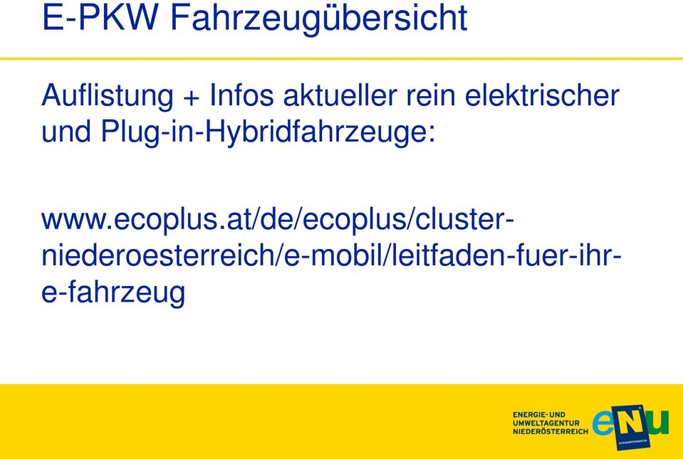 Plug-in-Hybridfahrzeuge: www.ecoplus.