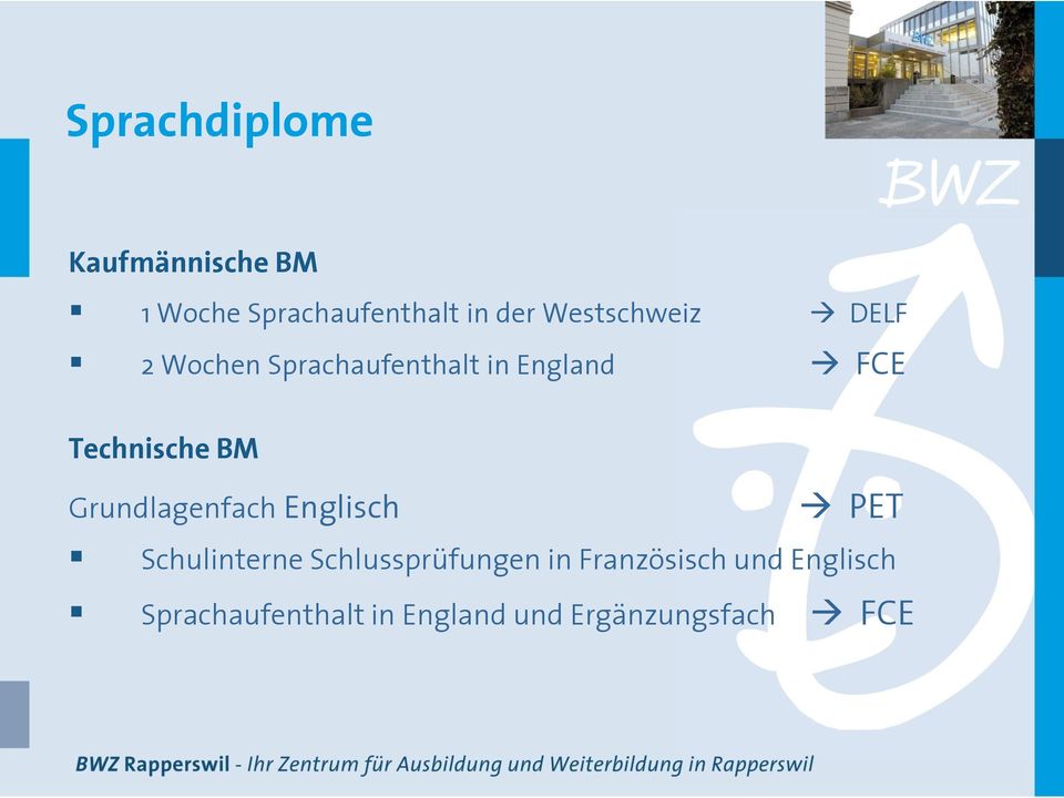 Technische BM Grundlagenfach Englisch PET Schulinterne