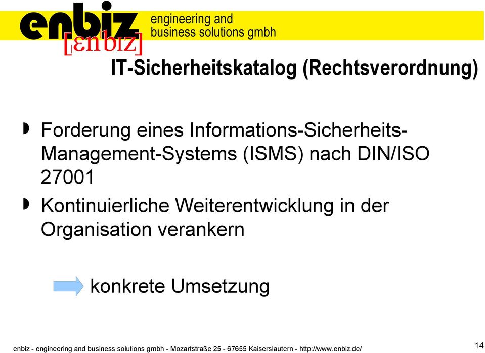 (ISMS) nach DIN/ISO 27001 Kontinuierliche