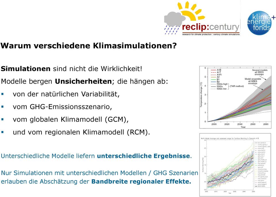 globalen Klimamodell (GCM), und vom regionalen Klimamodell (RCM).