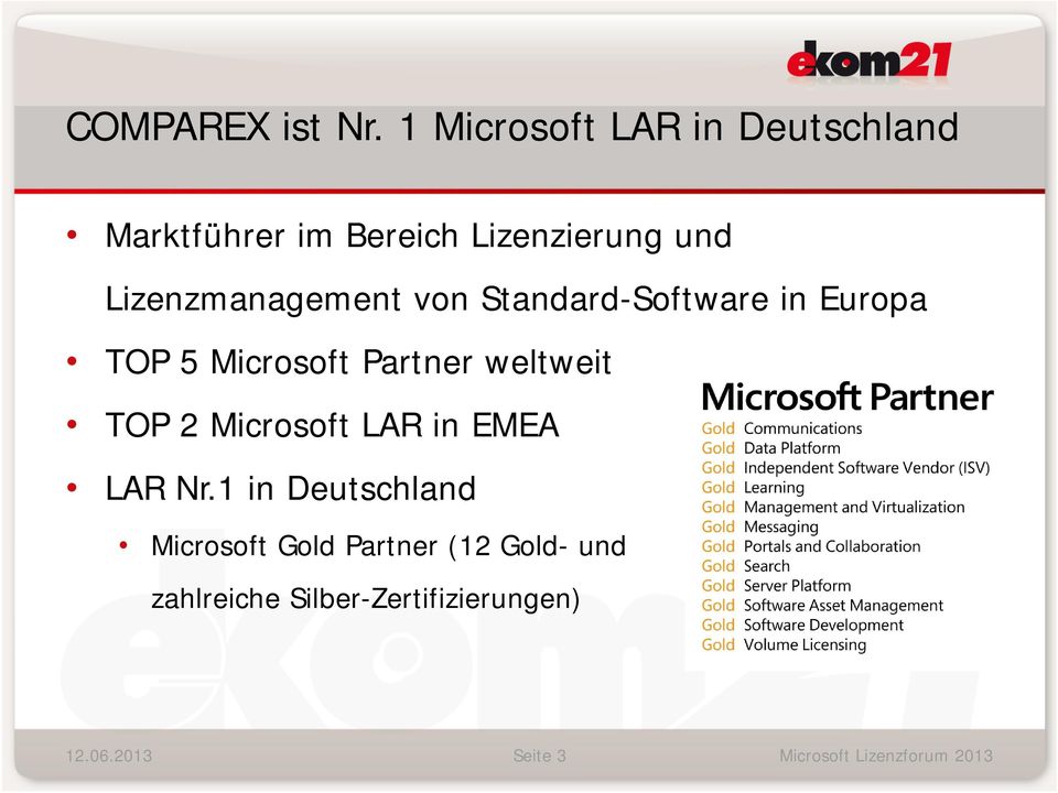 Lizenzmanagement von Standard-Software in Europa TOP 5 Microsoft Partner