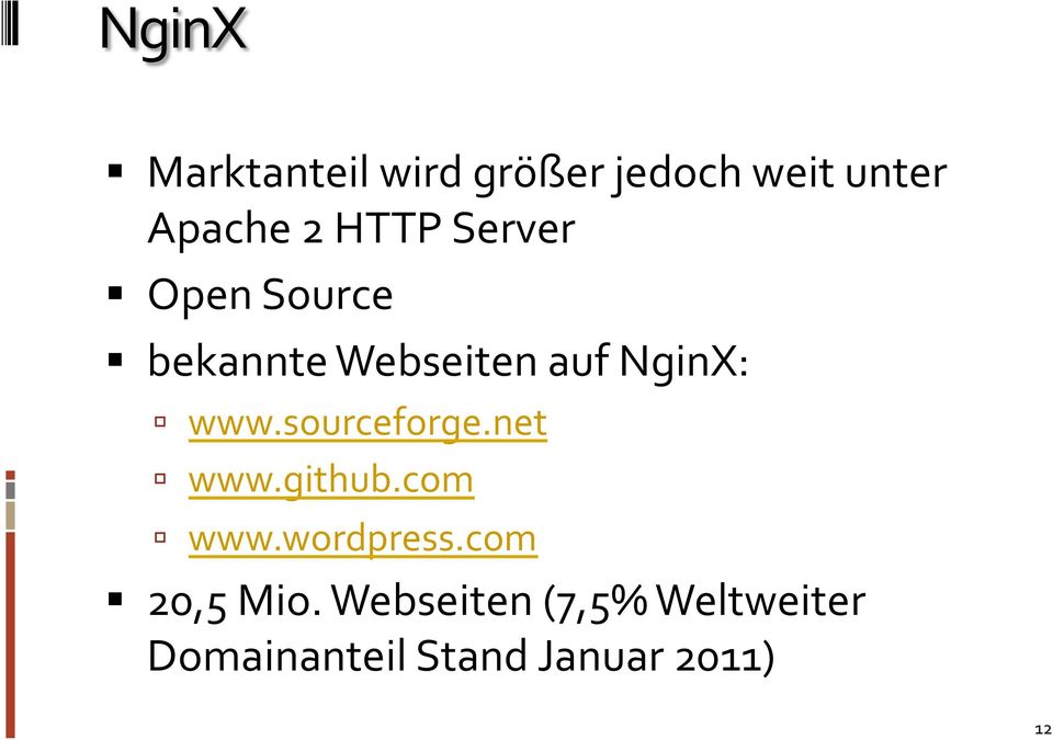 sourceforge.net www.github.com www.wordpress.com 20,5 Mio.