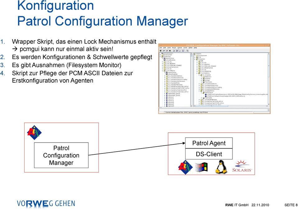 Es werden Konfigurationen & Schwellwerte gepflegt 3. Es gibt Ausnahmen (Filesystem Monitor) 4.