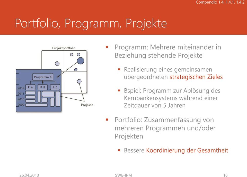 Projekte Realisierung eines gemeinsamen übergeordneten strategischen Zieles Bspiel: Programm zur