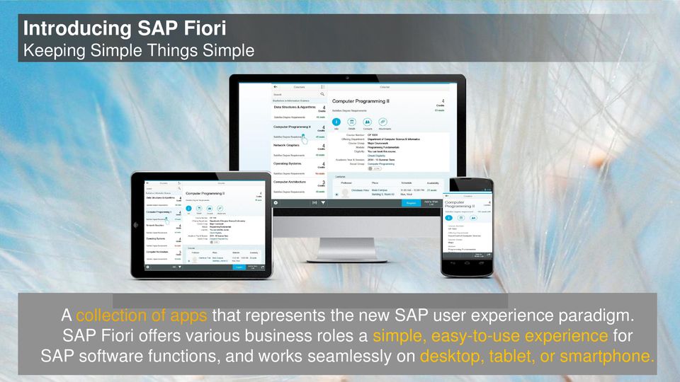 SAP Fiori offers various business roles a simple, easy-to-use experience for SAP