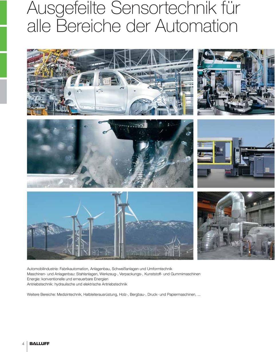 und Gummimaschinen Energie: konventionelle und erneuerbare Energien Antriebstechnik: hydraulische und elektrische