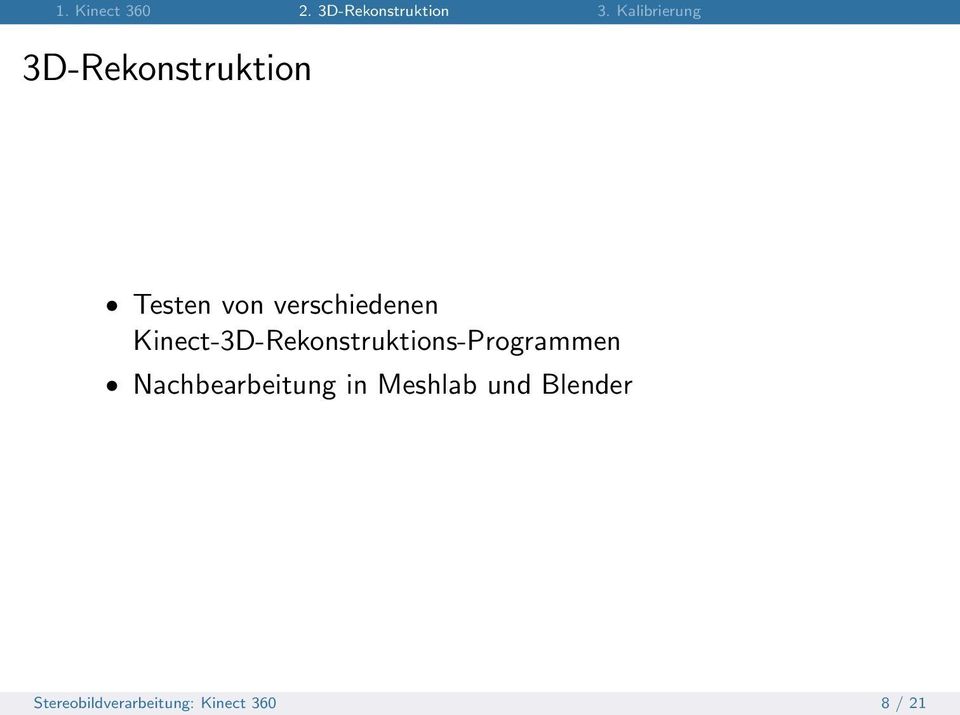Kinect-3D-Rekonstruktions-Programmen