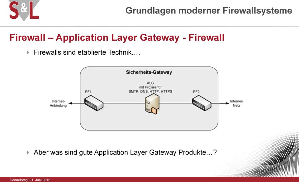 Firewall Firewalls sind etablierte Technik.