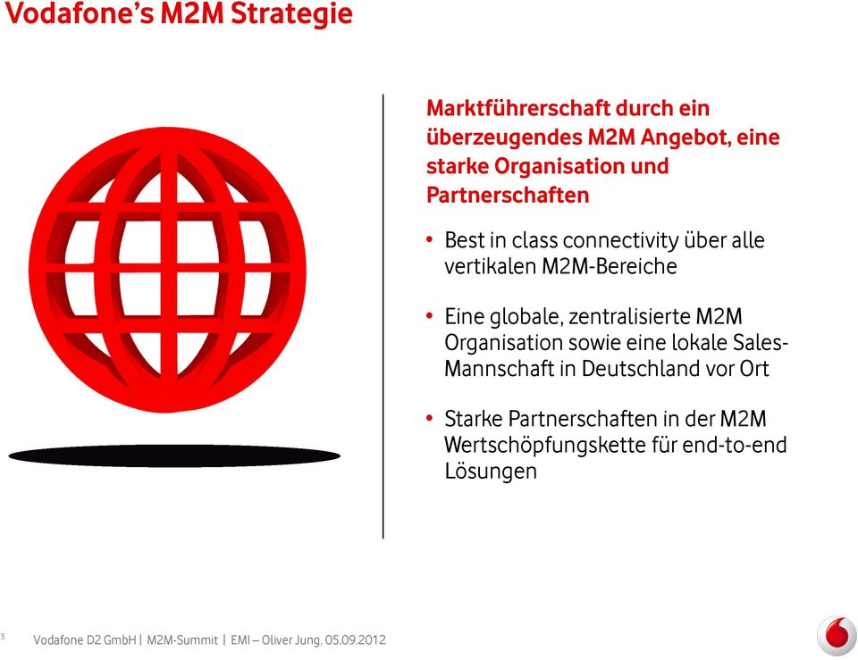 M2M-Bereiche Eine globale, zentralisierte M2M Organisation sowie eine lokale Sales-