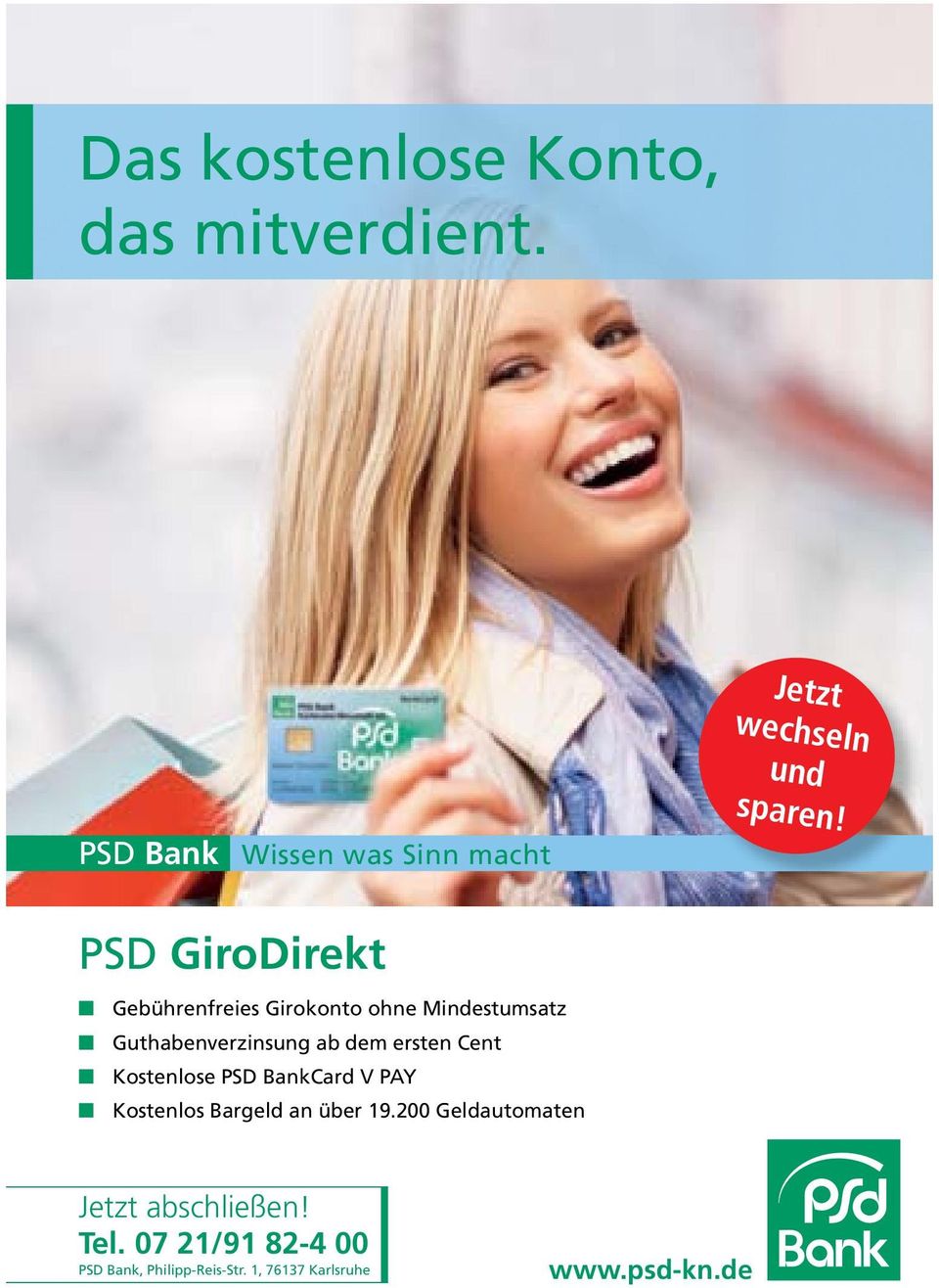 PSD GiroDirekt Gebührenfreies Girokonto ohne Mindestumsatz Guthabenverzinsung ab dem ersten