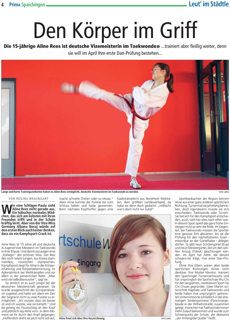 .. Lange und harte Trainingseinheiten haben es Aline Rees ermöglicht, deutsche Vizemeisterin im Taekwondo zu werden.