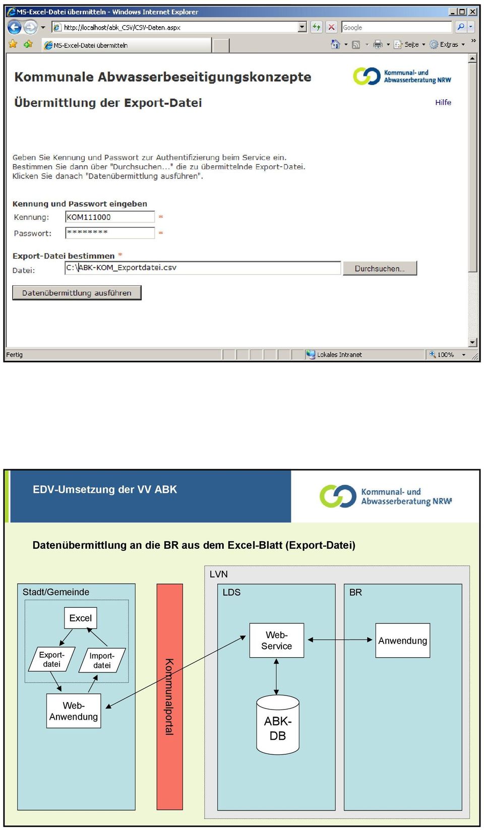 (Export-Datei) LVN Stadt/Gemeinde LDS BR Excel Importdatei