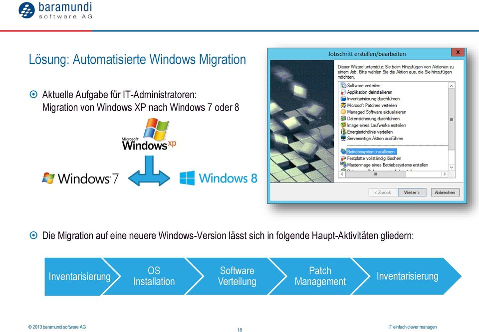 Migration auf eine neuere Windows-Version lässt sich in folgende