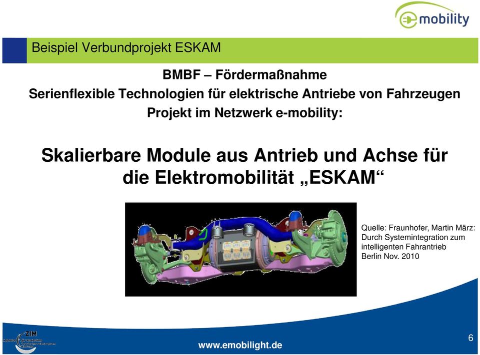 Antrieb und Achse für die Elektromobilität ESKAM Titelmasterformat durch Klicken bearbeiten