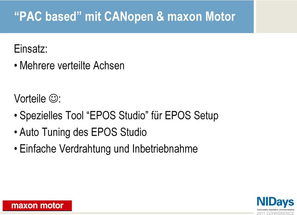 Tool EPOS Studio für EPOS Setup Auto Tuning des
