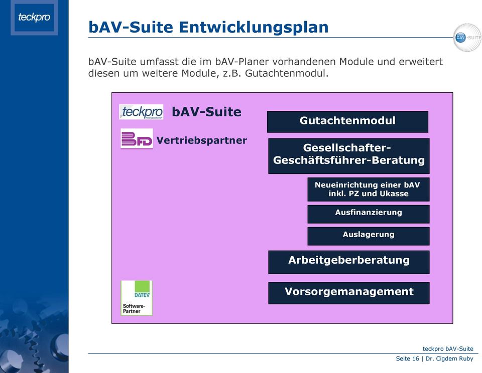 bav-suite Vertriebspartner Gutachtenmodul Gesellschafter- Geschäftsführer-Beratung