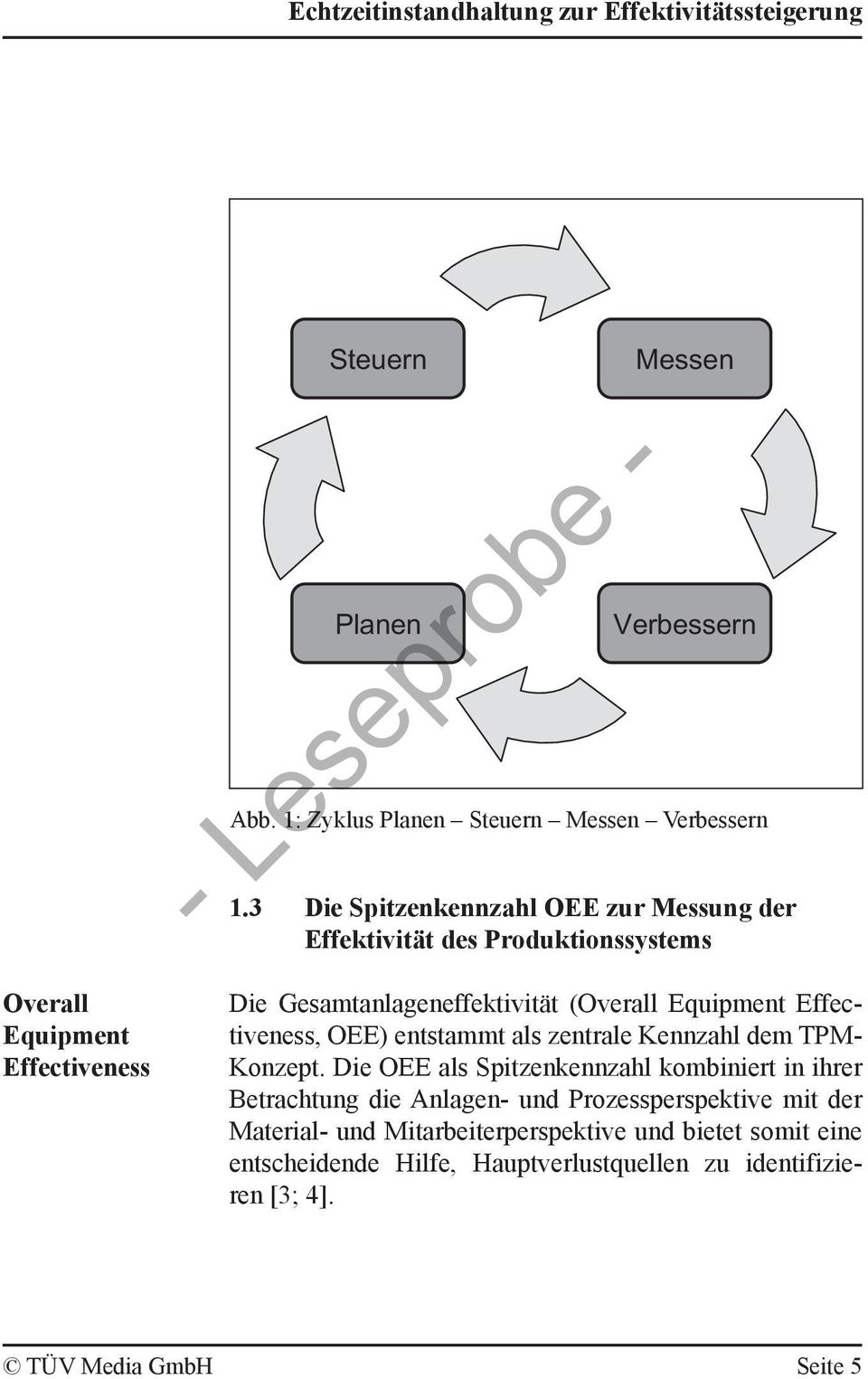 (Overall Equipment Effectiveness, OEE) entstammt als zentrale Kennzahl dem TPM- Konzept.