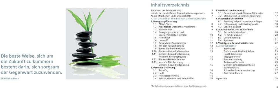 Mit Gesundheit zum Erfolg @ Siemens Karlsruhe 1. Bewegungsförderung 1.1 Aktive Pause 8 1.2 Arbeitsplatz-Ergonomie-Programme 9 1.3 Body Balance 9 1.